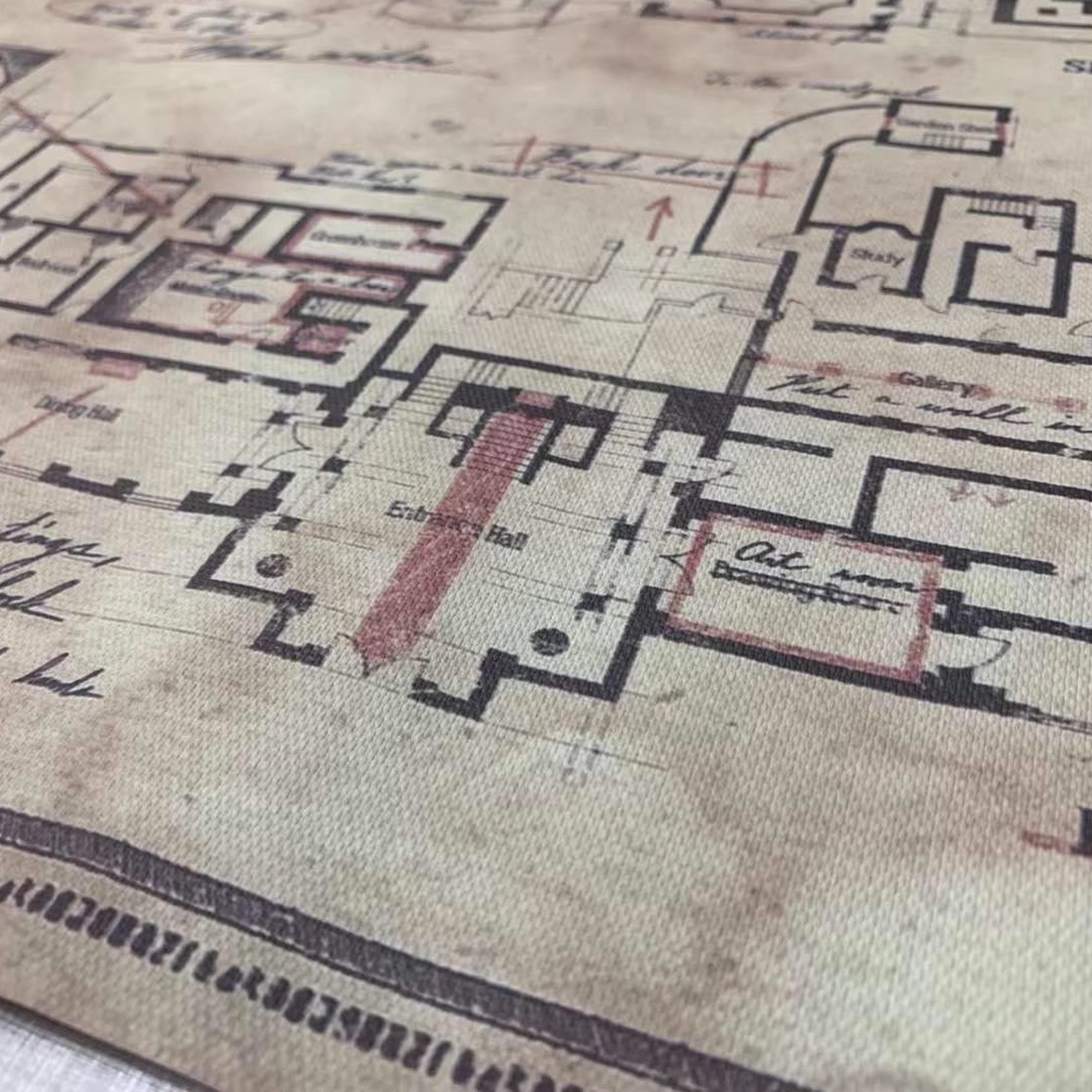 生化危機 - 洋館地圖油畫布