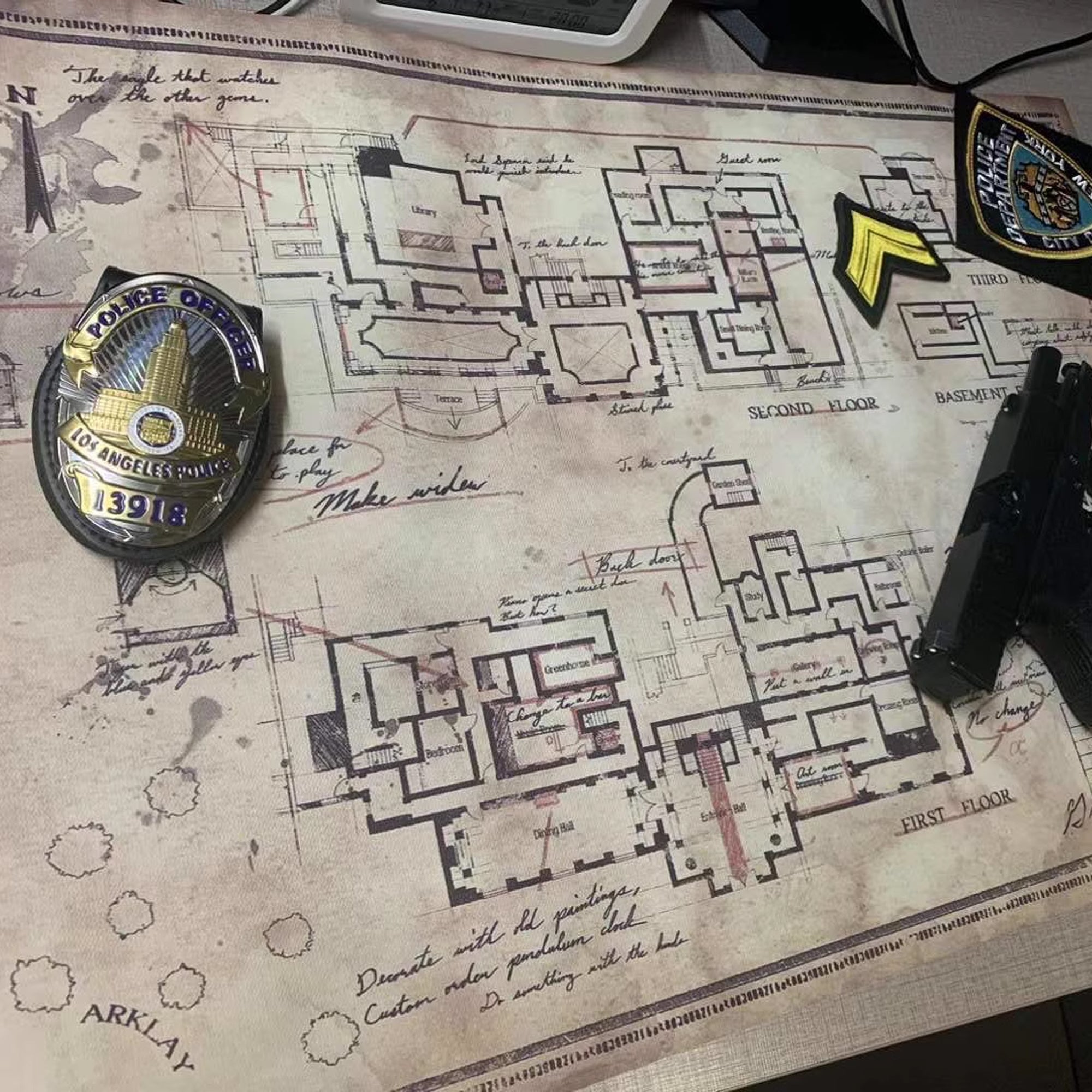 生化危機 - 洋館地圖油畫布