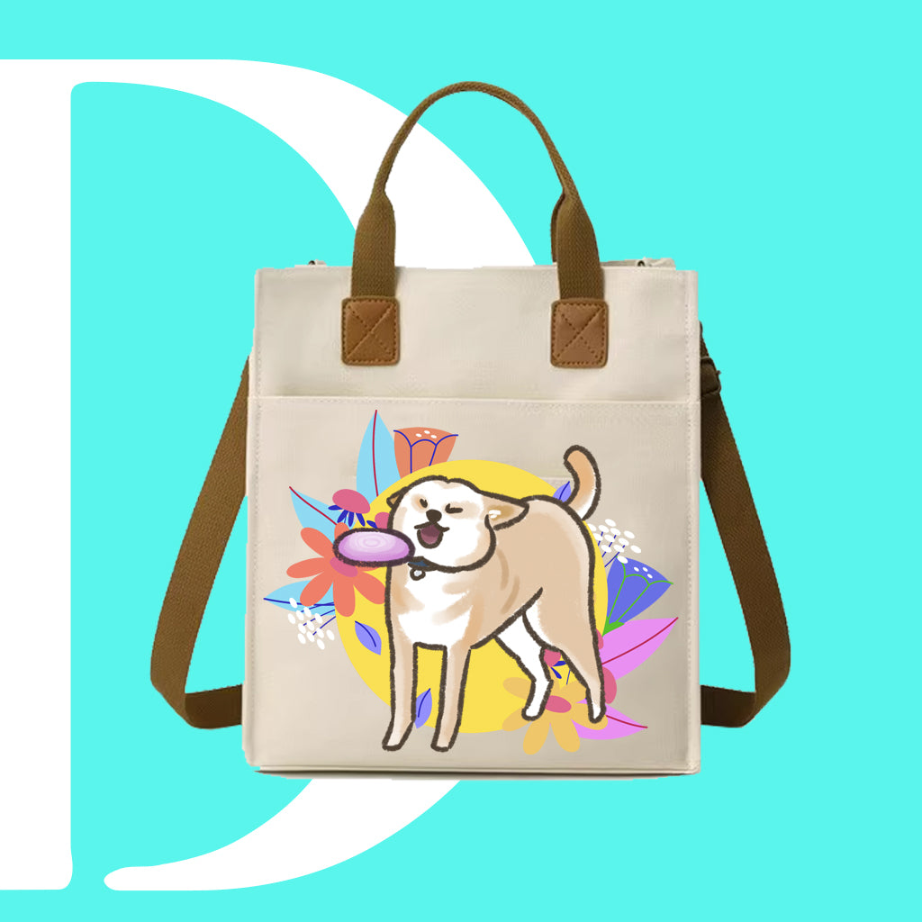 接飛盤DOG迷因帆布袋