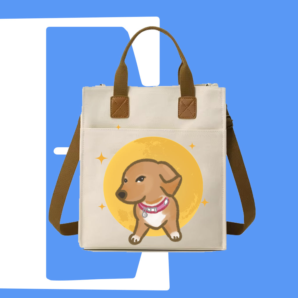 斜眼DOG迷因帆布袋