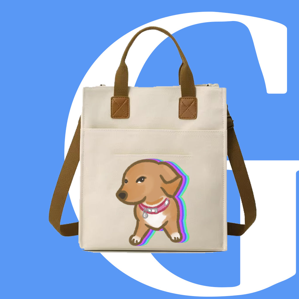 斜眼DOG迷因帆布袋