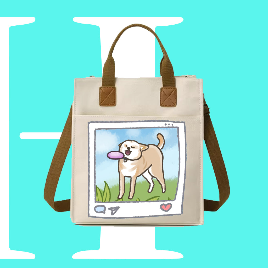 接飛盤DOG迷因帆布袋