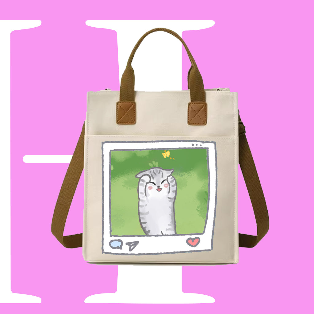 害羞CAT迷因帆布袋