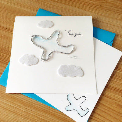 手工製金色線造型心意卡