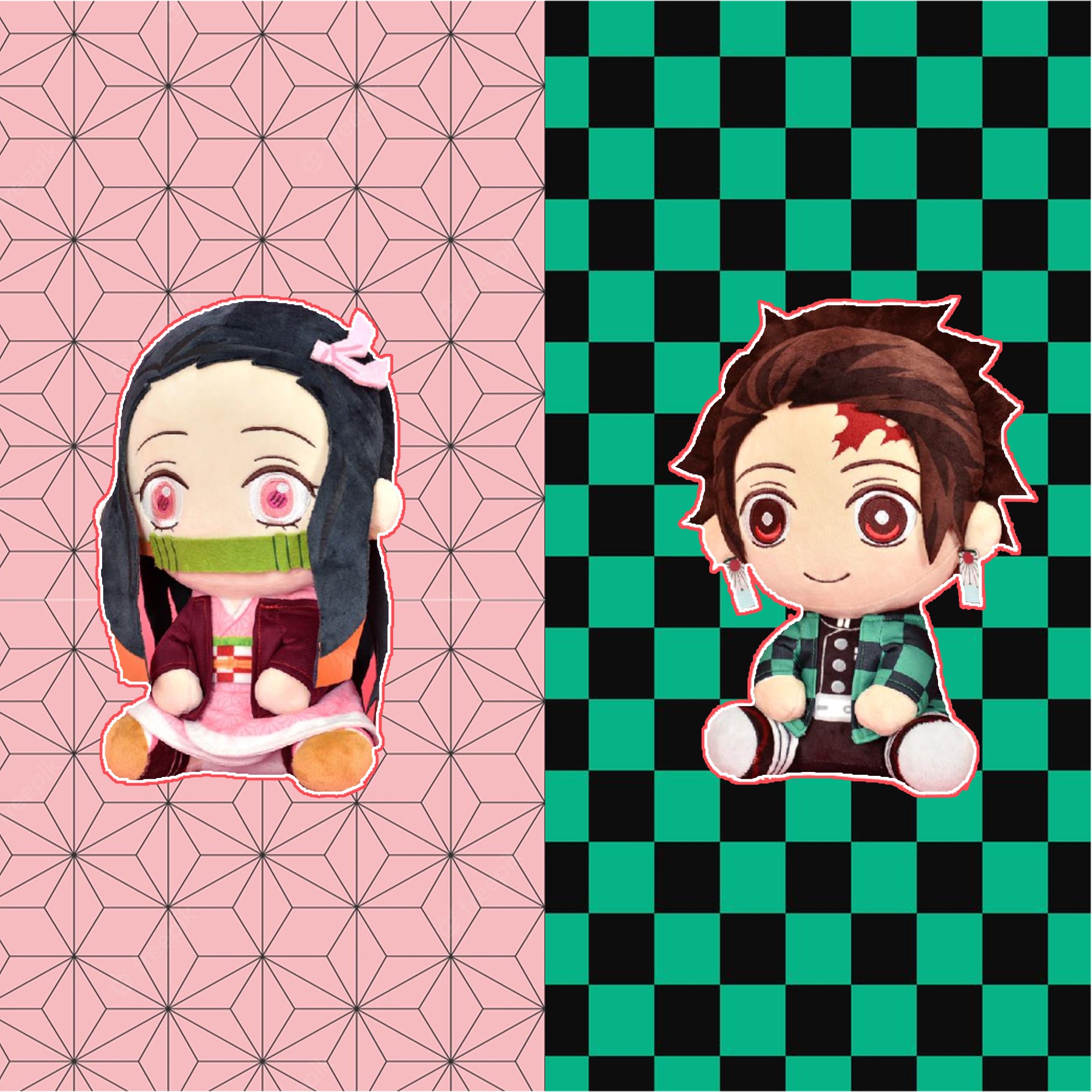 鬼滅之刃 - 竈門禰豆子&炭治郎坐姿公仔